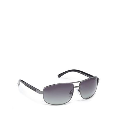 Grey polarised tinted oval frame sunglasses